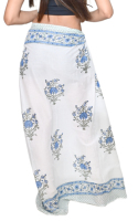 Pareo de playa floral hecho a mano para mujer, falda ligera, pareo envolvente, estilo bohemio, ropa de resort transpirable con logo en la cintura, marca privada.