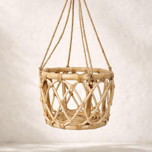 Maceta colgante de ratán ecológico, cesta para exhibir plantas y flores, diseño novedoso, macetas hechas a mano - Product Image 5