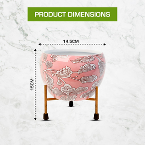 Maceta de Metal con Soporte de Hierro, Color Durazno, Decorativa, para Plantas de Interior, para Hogar, Jardín, Sala de Estar, Dormitorio, Oficina - Product Image 2