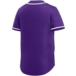 Maillot de baseball bleu clair personnalisé à manches courtes, nom et numéro imprimés par transfert thermique au dos, unisexe, adulte, 100% polyester - Product Image 4