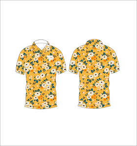 Polo à imprimé floral jaune pour hommes, manches courtes, décontracté, mode été, t-shirt de golf - Product Image 3