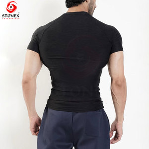 Camiseta Deportiva de Alta Calidad para Hombre, Corte Ajustado, Secado Rápido, Transpirable, Ropa Deportiva, Impresión de Logotipo y Diseño Personalizados - Product Image 3