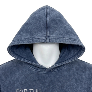 Custom Bling Rhinestone Hoodie For <b>Men</b> & Women Designer Streetwear Acid wash Fleece Hoodie Luxury Winter Fashion Apparel - Product Image 3