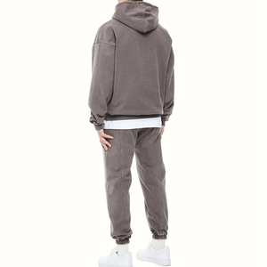 Conjunto de Sudadera con Capucha y Pantalones de Chándal de Algodón Liso de Alta Calidad para Hombre y Unisex, Estilo Urbano, Vintage, Lavado Ácido, Personalizable, Venta al por Mayor - Product Image 6