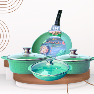 Ensemble de casseroles en aluminium moulé sous pression de style nouveau, 5 pièces, diamètre 18-28 cm - Product Image 6