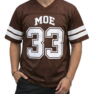 Camiseta de Fútbol Americano Transpirable de Malla Marrón con Cuello en V, Ropa Deportiva Personalizada, Fabricación OEM con Marca Privada - Product Image 2