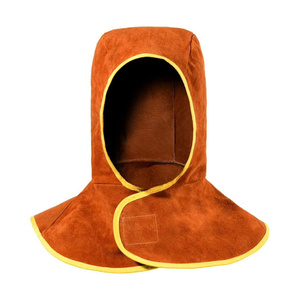 Capuche de soudeur unisexe en cuir de vachette pleine fleur avec protection intégrale de la tête, du cou et des épaules, casquette de protection pour vêtements de sécurité - Product Image 5
