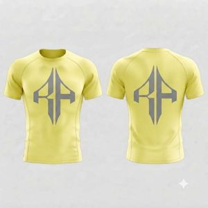 Camiseta de Compresión para Hombre, para Artes Marciales Mixtas (MMA), Transpirable, de Secado Rápido, Material Spandex/Poliéster, Color Amarillo, por RIVIAN ATLANTIC - Product Image 1