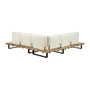 Sofá Esquinero de Jardín con Mesa para 4 Personas MYKONOS, Madera de Teca Sólida con Tablero de Partículas, Diseño para Mano Derecha - Product Image 5