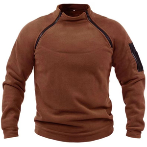 Veste polaire unisexe à col montant, chaude, ample, couleur unie, respirante, zippée, tricotée, pour printemps, automne, hiver, extérieur, ODM - Product Image 6