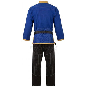 Kimono de BJJ pour homme Zivo Spark, bleu, avec pantalon noir, personnalisable, équipement d'entraînement 100% coton - Product Image 2