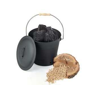 Secchio per cenere da interno ed esterno con coperchio per set e accessori per caminetto - Product Image 1