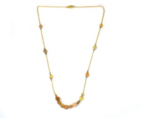 925 Sterling Silver Gold Plated Natural <b>Opal</b> Gemstone Beaded Handcrafted <b>Necklace</b> for Women - Product Image 1