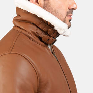 Chaqueta de Cuero Genuino para Hombre, con Logotipo Frontal, Impermeable y Transpirable, Estilo Urbano, Cómoda para el Invierno, Tacto Suave - Product Image 6
