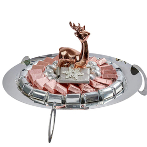 Plateau de service pour hôtel et restaurant, en métal plaqué or, plateau à chocolat, présentoir à chocolat pour mariages ou occasions spéciales - Product Image 4