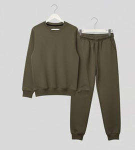 Conjunto de Chándal de Lujo de Algodón French Terry Oversize Liso con Sudadera y Joggers - Estilo de Moda Actual - Product Image 1