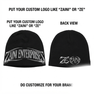 Gorro de Punto Acrílico Premium de 280 GSM, Color Negro, con Logotipo Bordado en 3D Personalizado, Suave y Elástico para Invierno, Unisex - Product Image 1