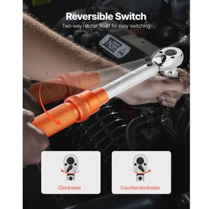 Set di chiavi dinamometriche a scatto con attacco da 1/4 di pollice, 20-240 Lbf/2.3-27.1 N.m, a doppia direzione, con doppia scala, 72 denti, precisione 3% - Product Image 2