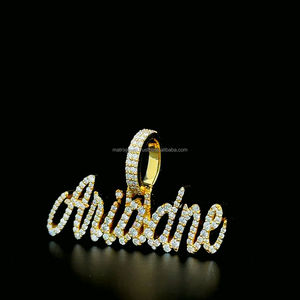 Rappeur Bijoux Hommes 925 Sterling Silver Moissanite Diamant Pendentif Coeur Fermoir Personnalisé Nom Lettre Pendentif - Product Image 4