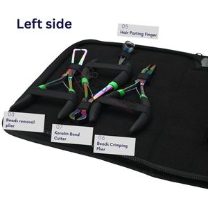 Kit d'outils professionnels pour extensions capillaires Rainbow en acier inoxydable : Ciseaux, Pince à extensions, Pince à séparer les mèches et Coupe-fils - Product Image 4