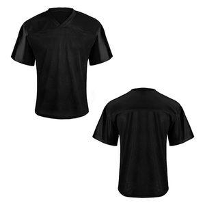 เสื้อฟุตบอลตาข่ายคอวีสีเขียวสำหรับผู้ชาย แขนสั้น ระบายอากาศได้ดี สปอร์ต ทรงปกติ สีพื้น - Product Image 3