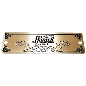 Placa Metálica en Relieve Colorida – Logotipo Dorado, Placa de Identificación en Blanco y Negro para Personalización - Product Image 5