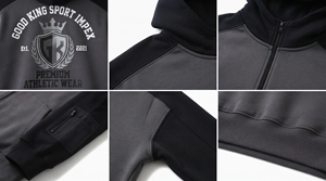 Conjunto de Sudadera con Capucha y Pantalones Deportivos de Forro Polar con Bloques de Color Personalizados, Fabricante OEM de Ropa Deportiva Urbana de Marca Privada - Product Image 4