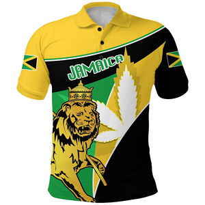 Camiseta de Manga Corta para Hombre con Estampado de León y Bandera de Jamaica, Corte Regular, Tejido de Spandex/Poliéster, Ropa Casual - Product Image 4