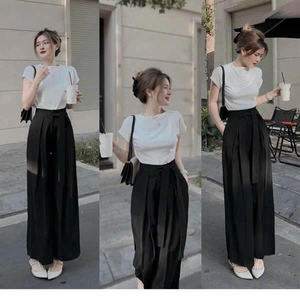 ชุดเซ็ตสองชิ้นสำหรับฤดูร้อน เสื้อผ้าผู้หญิง สวมใส่สบาย แฟชั่นธรรมชาติ ซักได้ บรรจุภัณฑ์แบบกำหนดเอง จากผู้ผลิตในเวียดนาม - Product Image 6