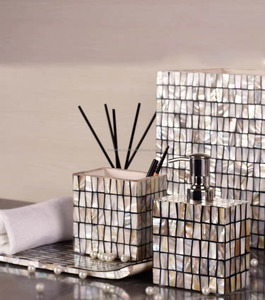 Ensemble d'accessoires de salle de bain en nacre de luxe en quatre pièces Utilisation à domicile ou à l'hôtel Modèle ZHT-MOPS-004 Inde - Product Image 1