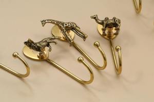 Crochets muraux artistiques en forme d'animaux, supports multifonctionnels parfaits pour les serviettes de salle de bain, l'utilisation en cuisine et la décoration moderne de la maison, en provenance d'Inde. - Product Image 6