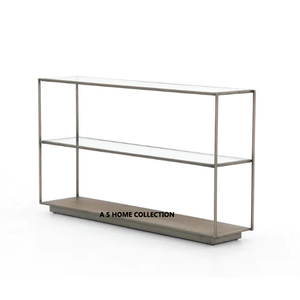 Table console luxueuse artisanale de qualité supérieure en acier inoxydable, forme rectangulaire, pour salon - Product Image 3