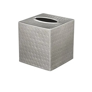 Caja para pañuelos cuadrada de metal, soporte para pañuelos para baño, accesorio estético, dispensador de servilletas faciales, estilo vintage - Product Image 5