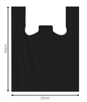LOCO Fit Zwarte T-Shirt Tas 30x55cm - Duurzame Vest Draagtas voor Supermarkt & Boodschappen