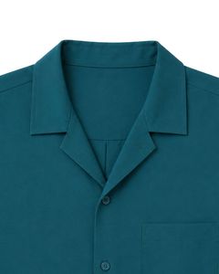 Teal Oversized Casual Men <b>Shirt</b> <b>Half</b> Sleeve <b>Button</b> Up Summer Beach Cuban Collar Loose Fit Streetwear Top <b>Shirt</b> Fashion Wear New - Product Image 5
