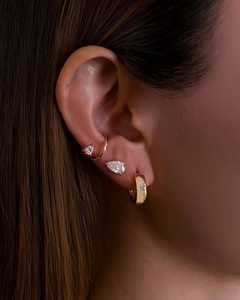 Pendientes de aro con diamantes de laboratorio talla marquesa para mujer, oro macizo de 14K, joyería elegante de última moda para mujer, regalo de boda. - Product Image 3