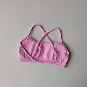 Soutiens-gorge de sport sans couture anti-choc pour femme, avec dos élégant, hauts de yoga, tops courts de sport, tenue de fitness avec effet froncé aux fesses - Product Image 1