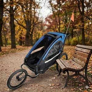 KS-200 Series 3 in 1 Kids Bike Trailer Stroller Jogger Lightweight Design Independent Suspension for Outdoor - Product Image 2