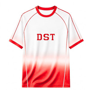 Delta |   Sigma |   Camiseta de fútbol Theta Sorority de manga corta con logo en degradado de color rojo y blanco, transpirable, para mujer. - Product Image 4
