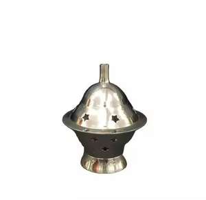 Quemador de incienso metálico premium con asa, duradero, estilo indio, para uso en templos y prácticas espirituales, a precio económico. - Product Image 2