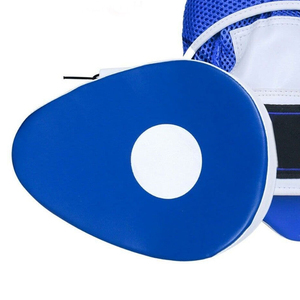 Mitaines de boxe respirantes en similicuir bleu avec fermeture auto-agrippante pour adultes, équipement d'entraînement et de sparring pour arts martiaux - Product Image 2