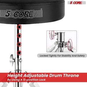 Taburete de guitarra ajustable de 5 núcleos con asiento acolchado Snare Soporte de batería Pad de práctica de batería Combo Gris Negro Modelo D0100HRIKP6 - Product Image 5