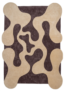 Alfombra Moderna de Lana con Diseño Abstracto y Forma Irregular Contemporánea, Hecha a Mano - Product Image 4