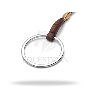 Mors de cheval en acier inoxydable de 5 pouces avec anneau lâche recouvert de cuir pour l'entraînement et le contrôle de l'équitation - Product Image 4