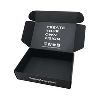 Boîte pliante en carton ondulé noir avec logo imprimé personnalisé, boîte en papier kraft avec laminage mat, type de boîte pliable
