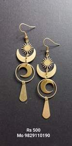 Pendientes de aro de latón de fabricación india para uso diario, joyería de moda, pendientes de latón finos tipo cuff, los más vendidos. - Product Image 2