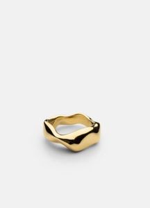 Modern Hollow Brass Napkin Ring Gold Metal <b>Table</b> Decoration 5cm Luxury Design Trending Abstract Irregular Wave Shape Gold Metal - Product Image 1