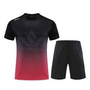 Men's Black Sports T Shirt and Shorts <b>Set</b> Crew Neck Quick Dry <b>Knitted</b> Polyester Spandex Workout Activewear - Product Image 5
