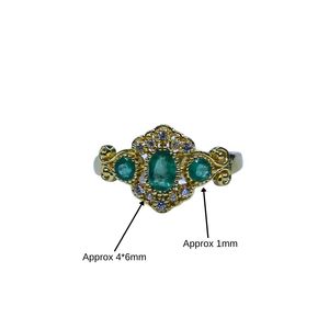 Bague classique pour femme en argent sterling 925 plaqué or avec pierres précieuses Tanzanite et Topaze blanche, idéale pour les mariages - Product Image 5