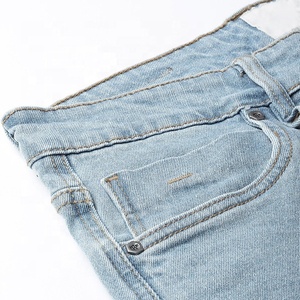 2022 Wholesale High Quality Lightweight <b>Elastic</b> Waist Men's Casual Business Straight Leg <b>Jeans</b> 100% Cotton Breathable Custom - Product Image 2
